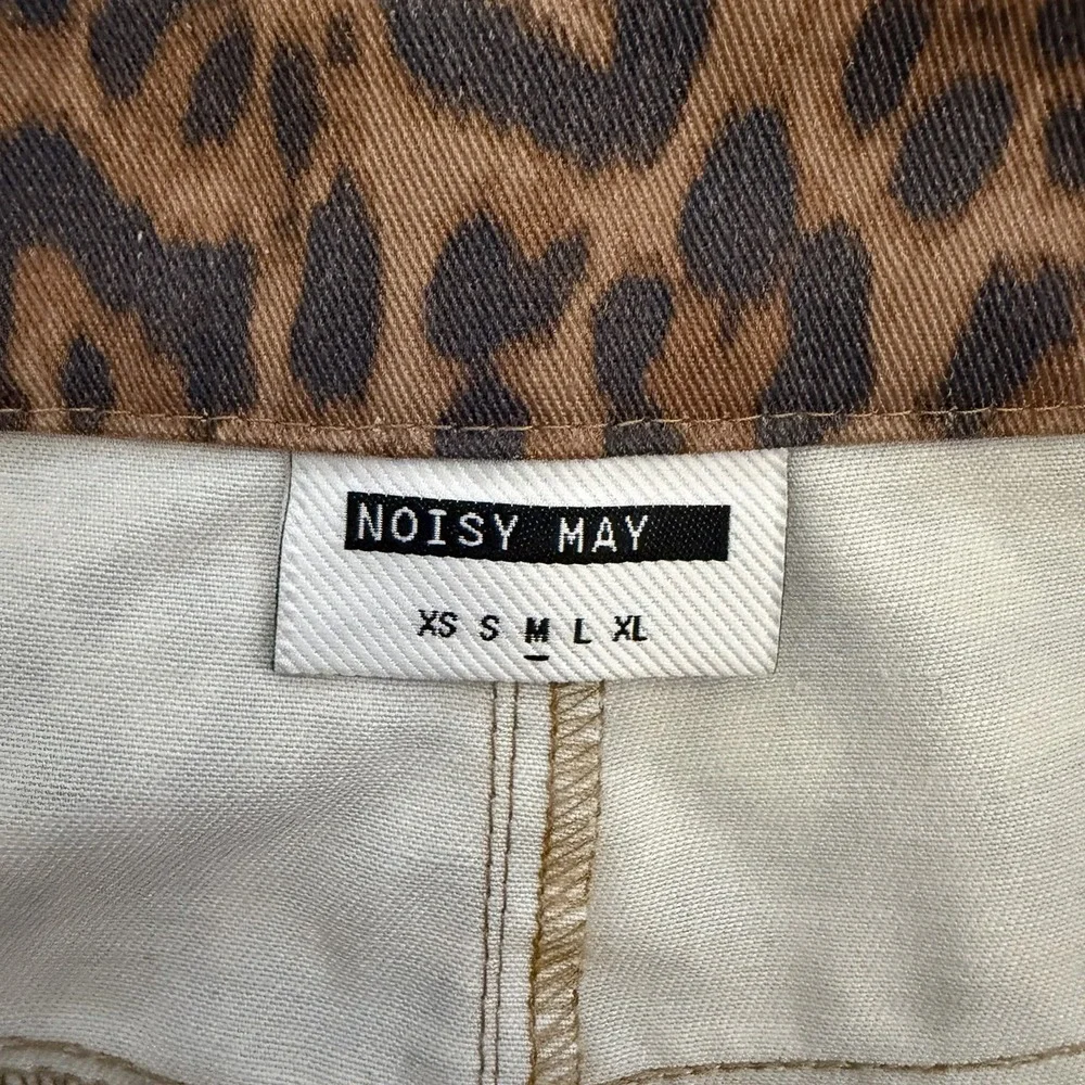 NOISY‎ MAY Women's Brown Leopard Print Straight Leg Jeans Pants Medium